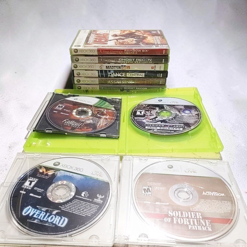 VTG Xbox 360 Game Lot Fallout New Vegas Ghost Recon Overlord Tested 10 Games